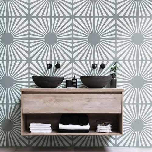 Miniatura 5 de Plantilla de azulejos de 12 x 12 pulgadas (paquete de 2) / Plantilla de pared y piso, reutilizable para pintar paredes, suelos y muebles