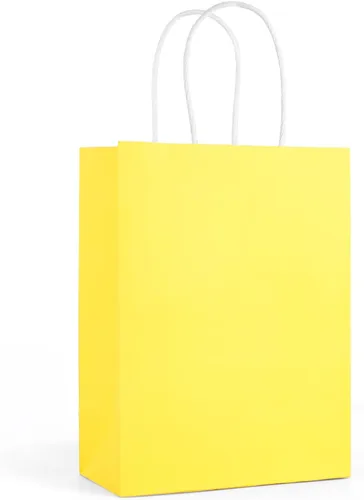 SIMPLECOOL 25 bolsas de regalo de papel pequeñas con asas de 5.9 x 3.1 x 8.3 pulgadas, bolsas de regalo a granel para fiestas, cumpleaños, bodas,