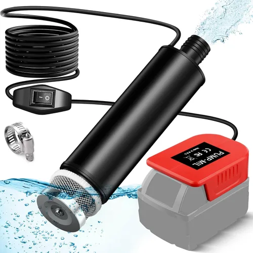 Miniatura 9 de Bomba de agua portátil para batería Milwaukee M-18 de iones de litio de 18 V M-18, bomba de transferencia de agua inalámbrica de barril de lluvia