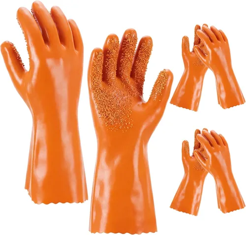 Teenyyou 2 pares de guantes extendidos de serpiente, antideslizantes y reutilizables, de PVC, resistentes a la abrasión, limpieza de drenaje,