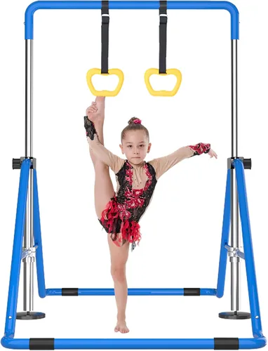 Miniatura 9 de WATBKHE Barra de gimnasia para niños, equipo de gimnasia para el hogar, altura ajustable, barra de entrenamiento de gimnasia, artículos de gimnasia