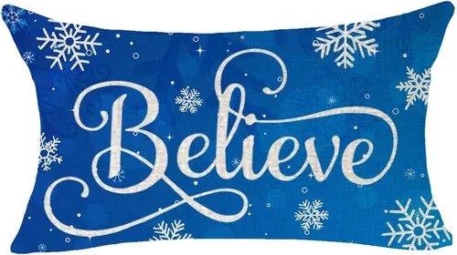 Miniatura 14 de ITFRO Juego de 2 fundas de almohada de algodón y lino, decoración de Navidad, decoración de pinos, árboles de pino, plantas del bosque, funda