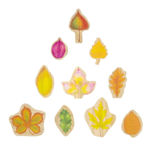 Miniatura 2 de THE Freckled Frog Hojas apilables - Juego de 10 - Edades 12 meses - Bloques de hojas de madera - Doble cara - Ilustraciones que muestran hojas