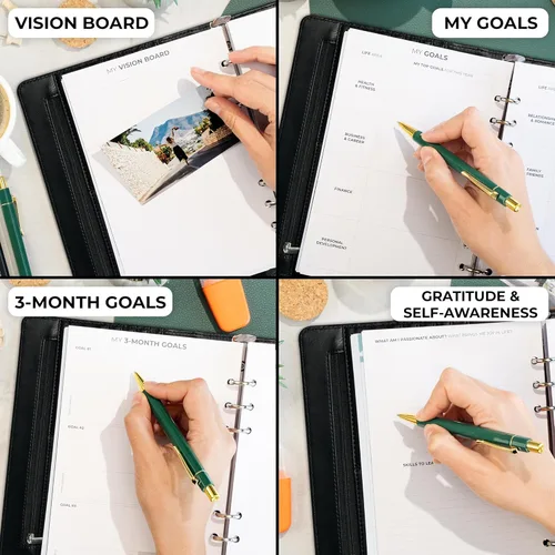 Miniatura 6 de Clever Fox Recambios de carpeta de planificador semanal, juego de recambio de página de planificador de 12 meses, planificador para gestión