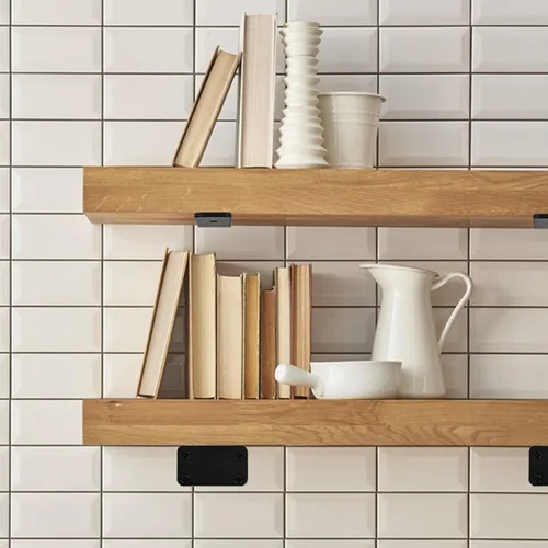 Miniatura 7 de Paquete de 6 soportes flotantes para estantes – 12 pulgadas, soporte de estante industrial rústico resistente para bricolaje (1/5 pulgada de grosor)