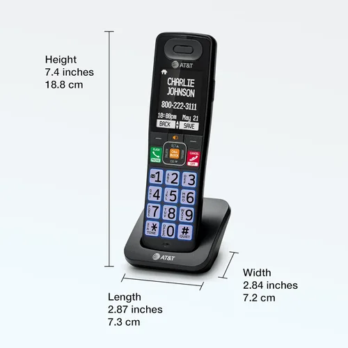 Miniatura 17 de AT&T Teléfono inalámbrico DECT 6.0, 3 auriculares, bloqueador de llamadas inteligente, conexión Bluetooth a celda, contestador automático, pantalla