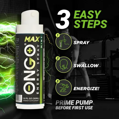 Miniatura 8 de OnGo Energy - Spray oral de energía instantánea con cafeína natural (1500 mg) Vegano, sin azúcar y gluten Spray de vitamina B3, B6, B12