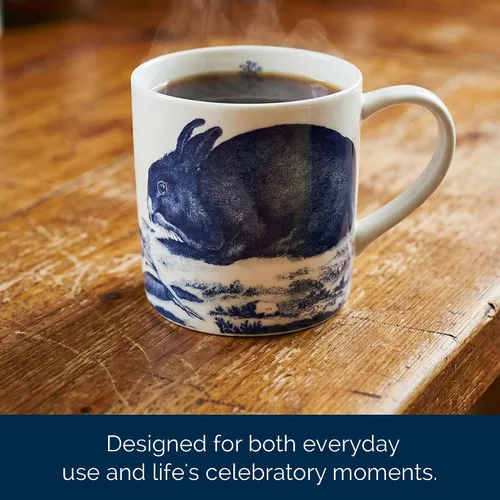 Miniatura 7 de Caskata Bunnies Blue - Juego de 4 tazas de porcelana de gran tamaño, sin plomo, de alta calidad, para entretenimiento o uso diario, tazas de fiesta