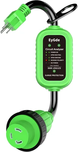 EyGde Adaptador RV de 30 a 15 amperios 110 con protector contra sobretensiones, adaptador patentado de 15 amperios macho a 30 amperios hembra con