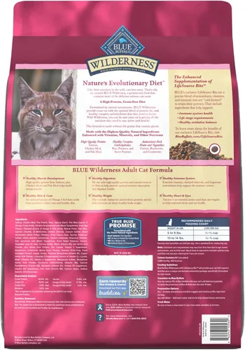 Miniatura 2 de Blue Buffalo Wilderness - Dieta Evolutiva Natural de la Naturaleza, Alimento Seco Natural para Gatos Adultos Alto en Proteínas y Sin Granos, Sabor
