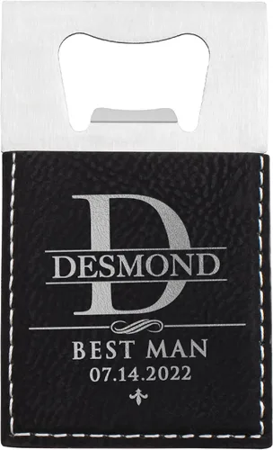 Miniatura 2 de Juego de 3 – Regalos de padrinos de boda, abrebotellas personalizados para padrino de boda, padrino, novio, personalizado con nombre – título