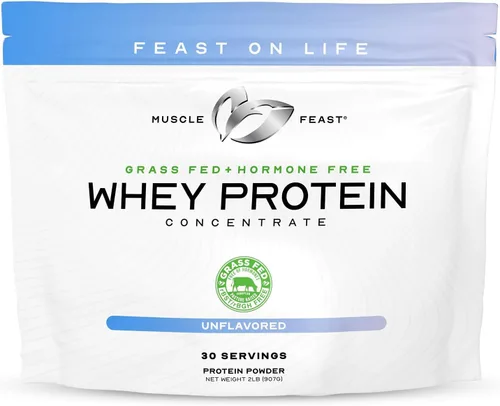 Miniatura 10 de Muscle Feast Concentrado de proteína de suero de leche alimentada con pasto, totalmente natural sin hormonas, pasto criado, chocolate, 5 libras