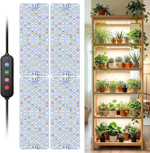 Miniatura 12 de SDOVUERC Luces de Crecimiento de Espectro Completo 384 LEDs, Luces de Crecimiento de Plantas de 24W para Plantas de Interior con Función de Conexión