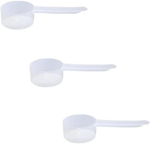 Miniatura 87 de Conjunto de 5 cucharas medidoras de plástico, 6 cucharadas (90 cc 3/8 taza 3 oz. 90 mL) con mango largo para polvos, gránulos, café, comida