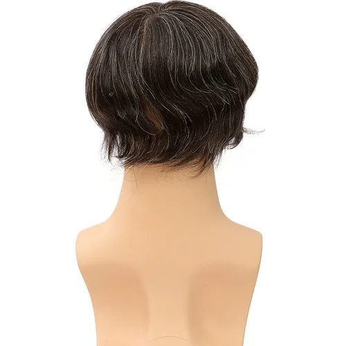 Miniatura 7 de Toupee de piel fina suave de 0.002 in PU 10x8 pulgadas reemplazo de cabello para hombres postizo 100% europeo piezas de cabello humano para hombre