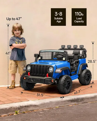 Miniatura 9 de Outfunny - Vehículo de paseo de 2 plazas, coche eléctrico de 24 V y 4 WD para niños de 4 a 8 años con control remoto, motores de 4x200W, capacidad