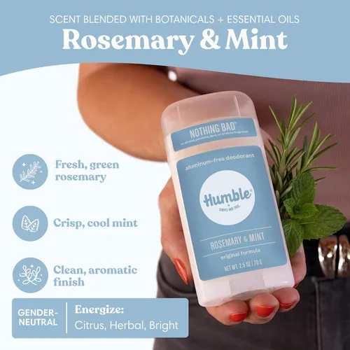 Miniatura 4 de HUMBLE BRANDS - Desodorante sin aluminio de fórmula original. Control de olores de larga duración con bicarbonato de sodio y aceites esenciales