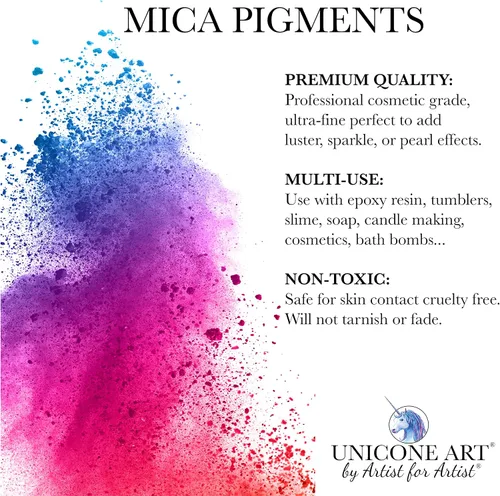 Miniatura 4 de Pigmento de polvo de mica de cristal triturado (1.98 oz) multiusos para manualidades y manualidades, grado cosmético, jabón, resina epoxi, pintura