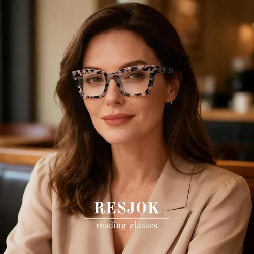 Miniatura 2 de Reading Glasses for Women - Stylish Blue Light Blocking Glasses Square Readers with Spring Hinge C1-tortuga blanca