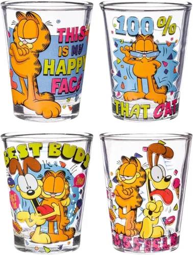 Miniatura 24 de Silver Buffalo Care Bears on Clouds con Funshine, Tenderheart, Cheer and Grumpy Bear - Juego de 4 mini vasos de 1.5 onzas Osos de cuidado