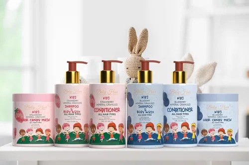 Miniatura 9 de Baby Hair - Juego de champú/gel de baño para niños pequeños, acondicionador y mascarilla para el cabello, champú y acondicionador sin sulfato