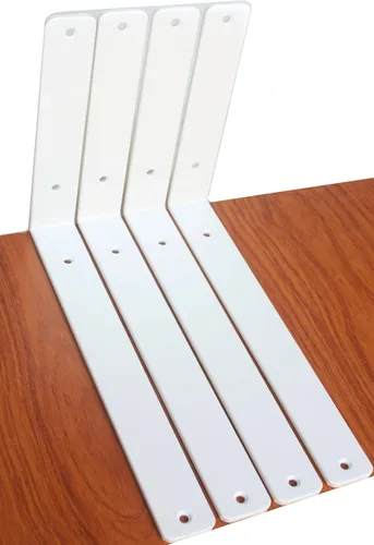 Miniatura 118 de Paquete de 12 soportes de estante en L de 8 pulgadas de largo x 6 pulgadas de alto x 1.5 pulgadas de ancho, 5 mm de grosor, soporte de estante en L