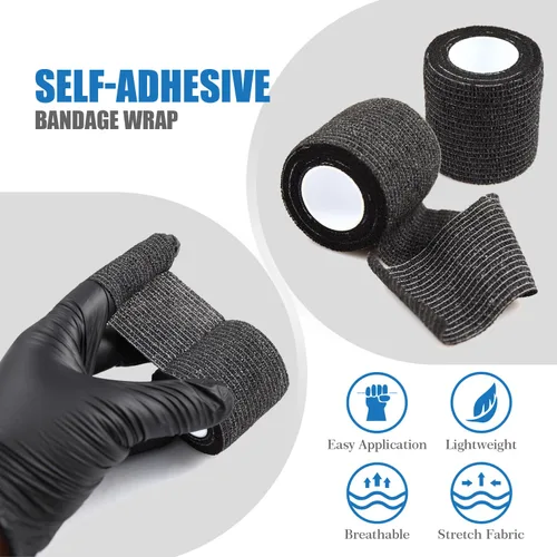 Miniatura 4 de Cubiertas para máquinas de bolígrafos y cintas de agarre, 200 piezas de cubiertas para máquinas de tatuaje con 4 fundas de agarre de 7.5 x 2.7