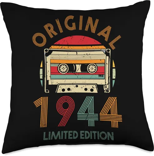 Miniatura 4 de Retro Limited Edition 1944 Cassette Tape 80th Birthday Throw Pillow