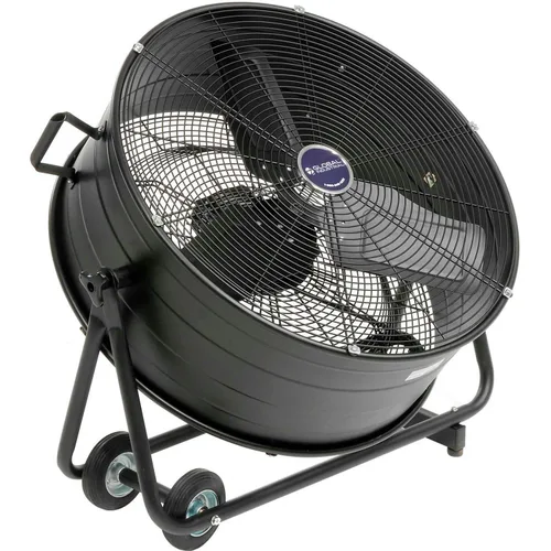 Miniatura 2 de Global Industrial Ventilador de tambor inclinable portátil de 24" de diámetro, 7700 CFM, 1/3 HP, 1 fase, 2 velocidades, 120 voltaje, 1100 RPM