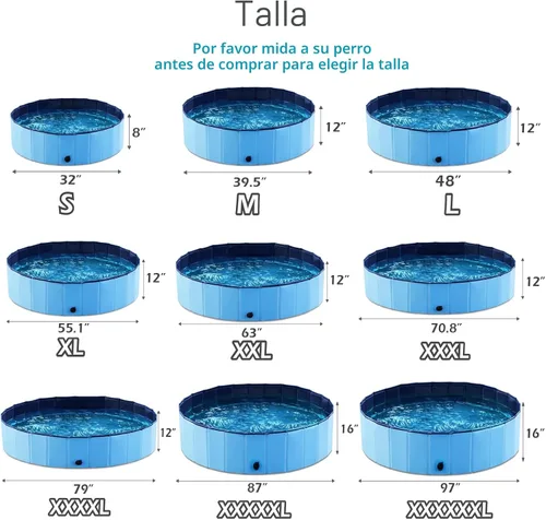 Miniatura 7 de Jasonwell Piscina plegable para perros Piscina de plástico duro para perros Piscina portátil para niños Piscina para mascotas Piscina para vadear