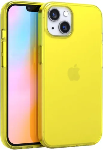 Miniatura 23 de FELONY CASE - Funda protectora transparente azul neón para iPhone 13 / iPhone 14, cubierta brillante absorbente de golpes de TPU y policarbonato