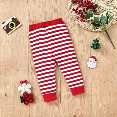 Miniatura 6 de Conjunto de ropa de Navidad con estampado de Papá Noel para niñas pequeñas, conjunto de ropa de Navidad de 3 piezas