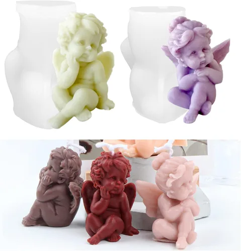 Miniatura 7 de 2 piezas de molde de vela de calabaza molde de silicona de resina de Halloween para bricolaje velas de aromaterapia cera yeso polímero arcilla