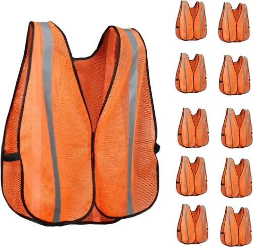 Miniatura 10 de KAYGO KG0008 - Chaleco de seguridad de alta visibilidad, tiras reflectantes de 1 pulgada, parte delantera/trasera, malla transpirable, talla única
