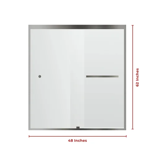 Miniatura 8 de Fab and Mirror - Puerta de ducha doble corredera para baño, serie Sorrento Lux, acabado de níquel cepillado, ajustable de 44 a 48 pulgadas de ancho