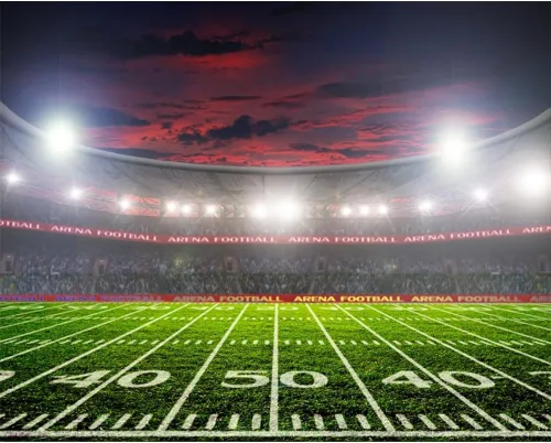 Miniatura 10 de Telón de fondo de campo de fútbol de 5 x 4 pies para fotografía, campo de fútbol americano, competición deportiva, auditorio, campo de fútbol