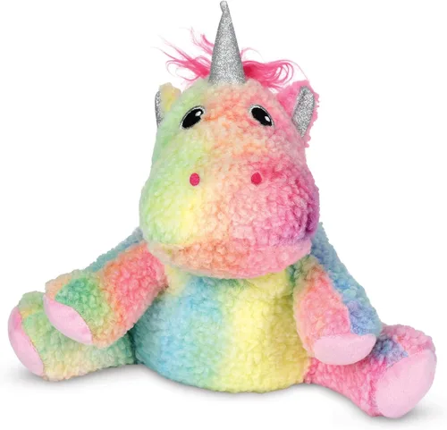 iscream Rainbow Friends - Peluche de peluche de 10.5 pulgadas con purpurina y teñido anudado, unicornio acogedor con parte inferior pesada y
