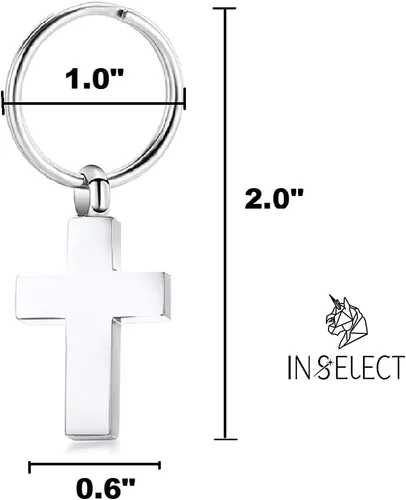 Miniatura 6 de IN SELECT Medallón de cruz para cenizas, llavero conmemorativo para cenizas, collar de urna para cenizas, urna de joyería, colgante, recuerdo, acero