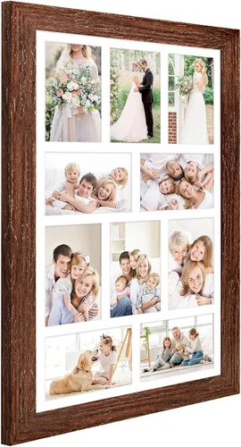 Miniatura 26 de Marcos de Fotos Collage de 13.5X15.5 con 7 Aberturas para Fotos de 4X6, Marco de Fotos Múltiples con Paspartú para Decoración de Pared, Grano