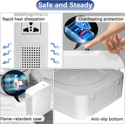 Miniatura 5 de MYOYAY Convertidor de voltaje elevador de 2000 W de 110 V a 220 V, transformador de potencia resistente con protección de disyuntores, convertidor