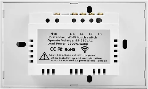 Miniatura 9 de Panel de interruptor táctil inteligente de 3 cuadrillas, Interruptor estándar de EE. UU., Control remoto de aplicación, Interruptor de luz táctil