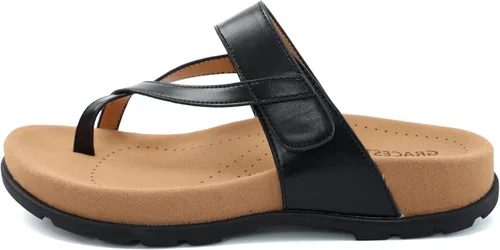 Miniatura 4 de Sandalias planas ortopédicas para mujer con cómodo soporte de arco para uso casual y diario
