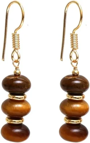 Miniatura 11 de Gempires - Aretes ligeros con cuentas hechas a mano, hipoalergénicos, chapados en oro, aretes colgantes para mujer