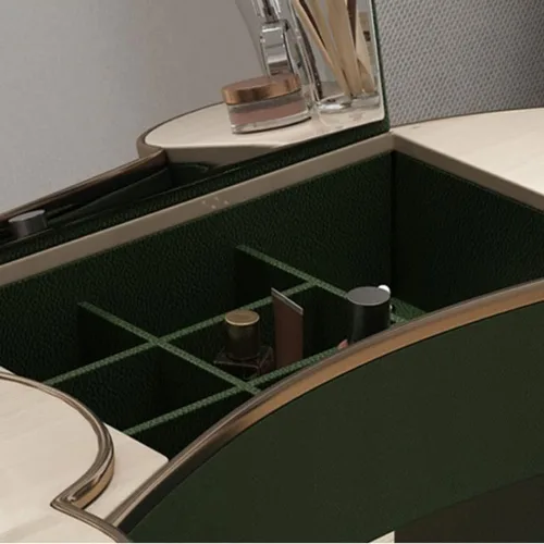 Miniatura 3 de Mesa de maquillaje, tocador en forma de arco y armario de almacenamiento en uno, mesa de maquillaje simple lacada para dormitorio con tocadores