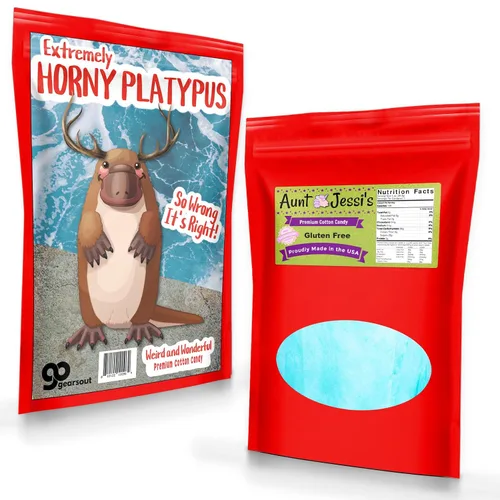 Miniatura 6 de Horny Platypus Cotton Candy – Caramelo sin gluten fabricado en los Estados Unidos – Divertido regalo de broma para Pascua o Navidad – Regalo