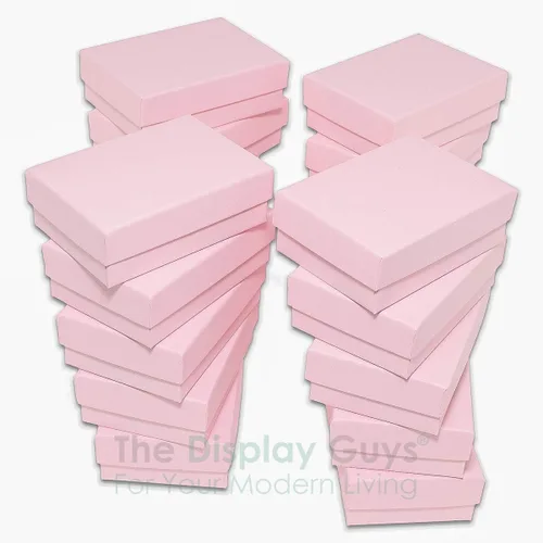 Miniatura 53 de TheDisplayGuys - Paquete de 25 cajas de cartón rellenas de algodón #33 para joyas, color rojo mate (3.5 x 3.5 x 1.0 pulgadas), para envío