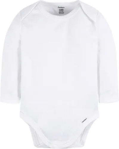 Miniatura 2 de Gerber Enterizo unisex de manga larga para bebé, paquete múltiple de entrelazado, 6.35 ozm, Blanco