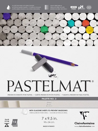 Miniatura 16 de Clairefontaine Pastelmat - Papel especial para pastel (encolado, 30 x 40 cm) - Paleta No. 5 - (12 x 15 3/4 pulgadas) - 360g - 12 hojas - Verde Verde