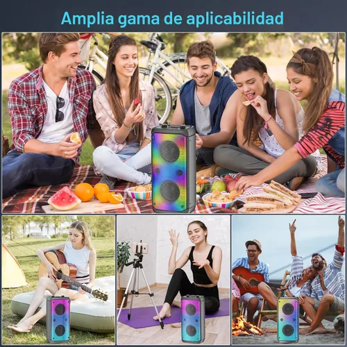 Miniatura 8 de Altavoz Bluetooth, altavoces para exteriores de 80W de potencia máxima, Bluetooth inalámbrico, TWS altavoces portátiles para fiestas con subwoofer