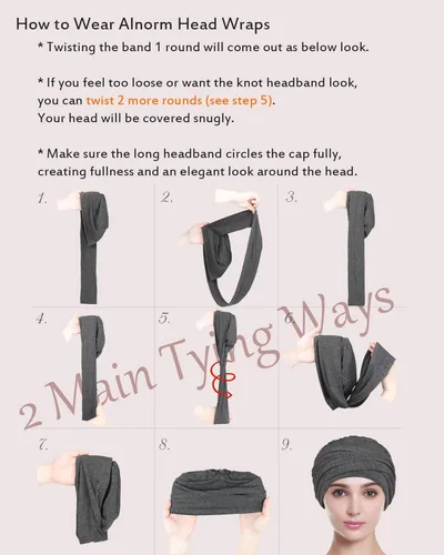 Miniatura 3 de Gorro de quimioterapia, sombrero de verano de bambú para mujer, turbante para la cabeza para mujer